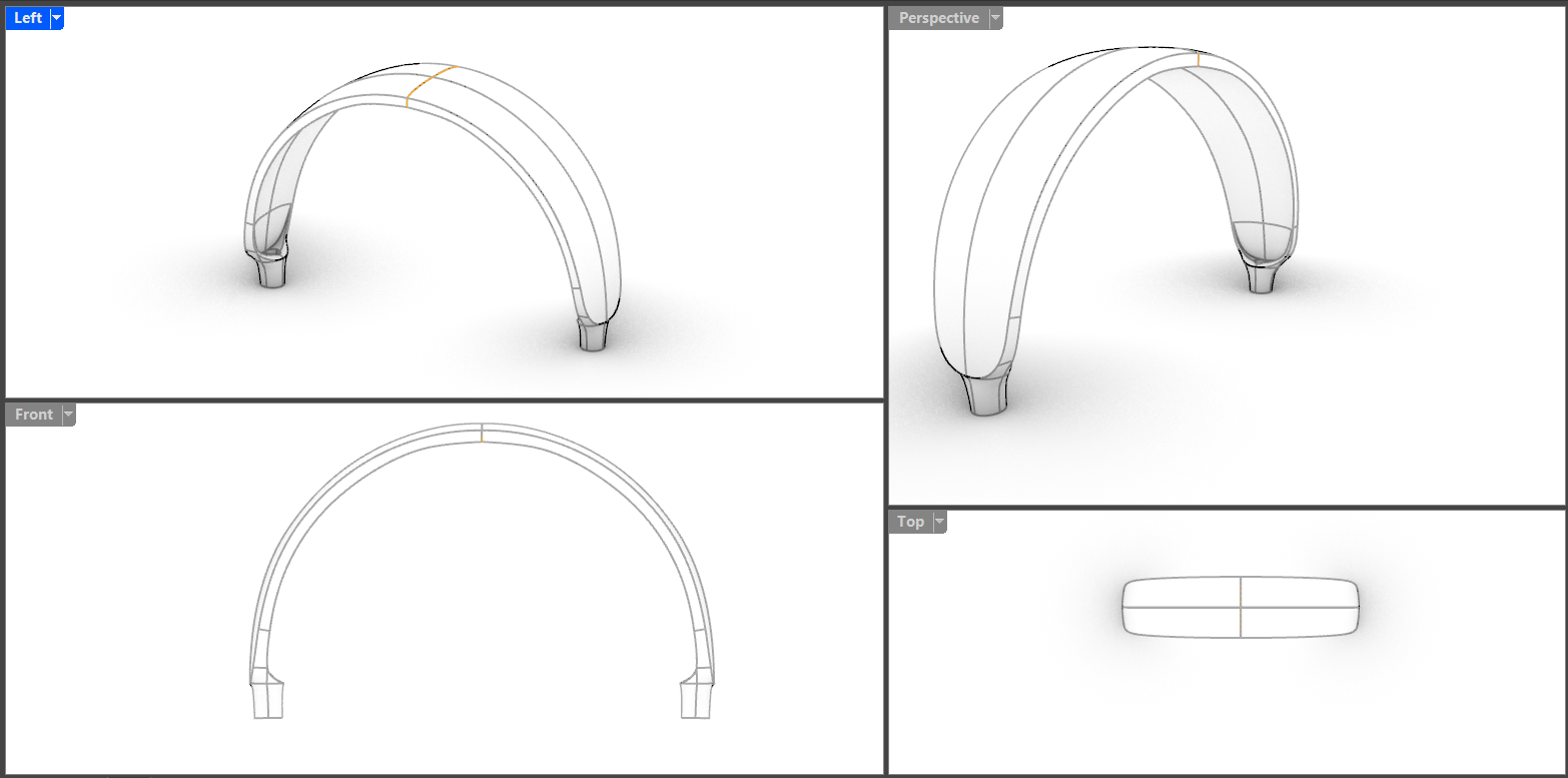 Rhino headrest design iterations